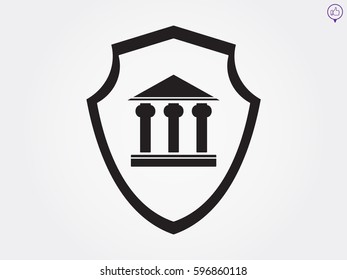 shield, bank, icon, vector illustration eps10