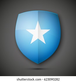 shield banner with historic flag and coat of arms of Catalonia. Protect privacy Illustration, badge icon. Banner presentation.