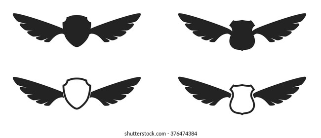 shield banner with wings icon