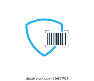 Shield Barcode Icon Logo Design Element