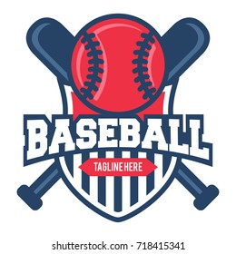 Shield Baseball Emblem Sport Logo Template