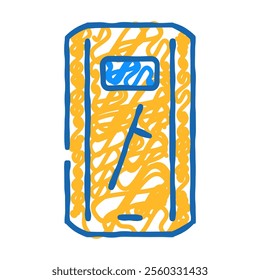 shield and baton protest meeting doodle icon sketch vector. shield and baton protest meeting sign. isolated symbol illustration
