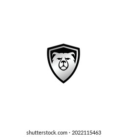 shield bear logo design. logo template