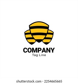 the Shield of Bee animals logo vector
