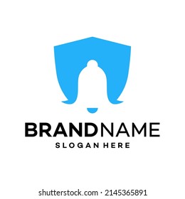 Shield bell Logo Design Template Illustration Vector