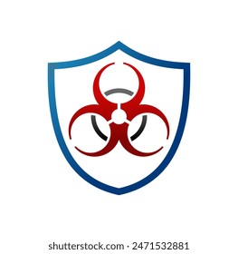 Shield Bio Hazard Logo Design Illustration Vektorgrafik EPS-Format , passend für Ihre Design-Bedürfnisse, Logo, Illustration, Animation, etc.