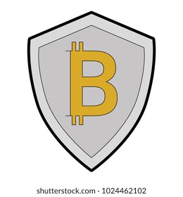 shield with bitcoin icon