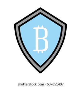 shield with bitcoin icon vector illustration design