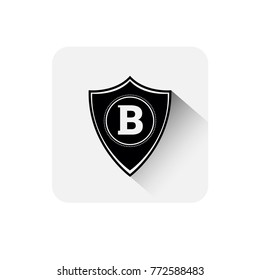 Icono De Escudo Con Signo De Bitcoin Ilustración Digital De Dinero Web Cripto Divisa Ilustración De Vector