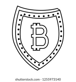 shield with bitcoin symbol