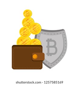 shield with bitcoin symbol