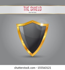 The Shield, Black shield with gold border