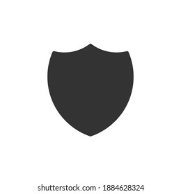 Shield black icon. Shielding silhouette. Security and protector symbol isolated on white. Vector simple illustration.