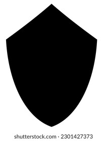 Shield black silhouette vector icon protect and security outline symbol. Linear style guard shield pictogram . Vector illustration.
