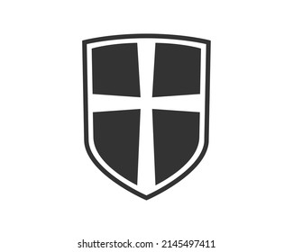 Escuche el logotipo en blanco y negro. Garantía, insignia y símbolo de protección. Icono de vector de seguridad.