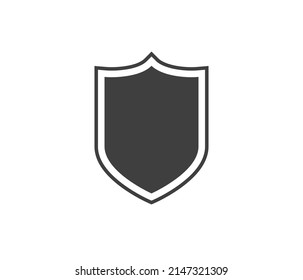 Shield black and white logo. Guarantee, insignia and guard symbol. Security vector icon.