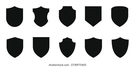 Escudo Ilustración vectorial en blanco y negro