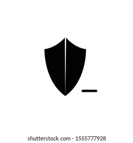 Shield. Block error . Security Vector Icon in flat design.Isolated.