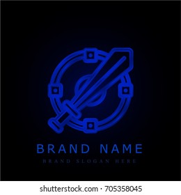 Shield blue chromium metallic logo