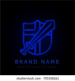 Shield blue chromium metallic logo