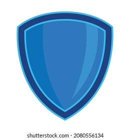 Escudo icono del logotipo de la ilustración del vector azul