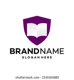 Shield book Logo Design Template Illustration Vector