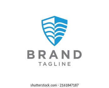 Shield Book logo Protection Security Education Logo Design Template Element
