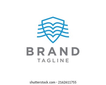 Shield Book logo Protection Security Education Logo Design Template Element

