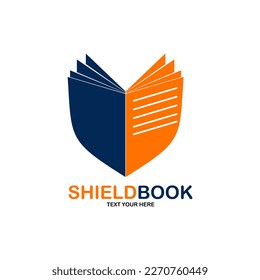 Shield book vector logo template. Suitable for business, web, education