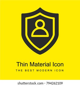 Shield bright yellow material minimal icon or logo design