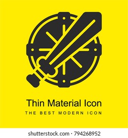Shield bright yellow material minimal icon or logo design