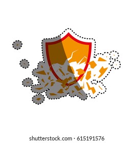 shield broken abstract crest