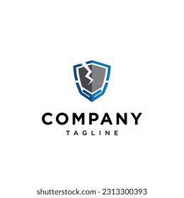 Shield Broken Care logo icon vector template.eps