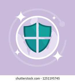 shield broken isolated icon