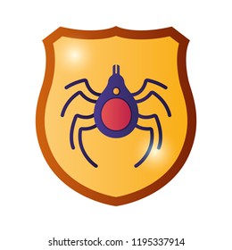 shield with bug isolated icons