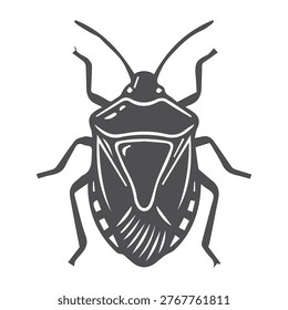 Shield bug or stink bug vector icon hand drawn wildlife illustration