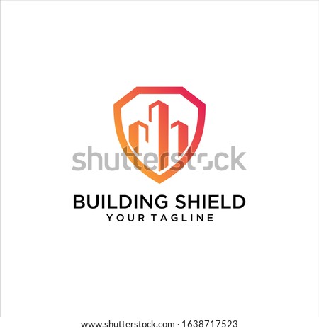 shield building logo vector creative illustration design, Logo Shield City Idea logo design inspiration