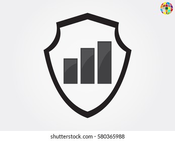shield, business growth, icon, vector illustration eps10