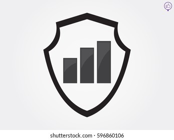 shield, business growth, icon, vector illustration eps10