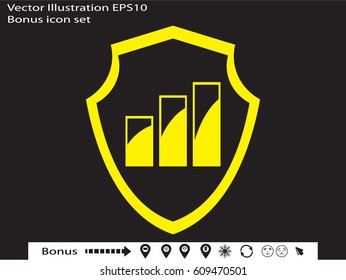 shield, business growth, icon, vector illustration eps10