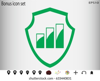 shield, business growth, icon, vector illustration eps10