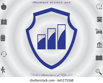 shield, business growth, icon, vector illustration eps10