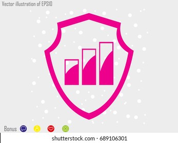 shield, business growth, icon, vector illustration eps10