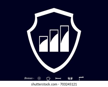 shield, business growth, icon, vector illustration eps10