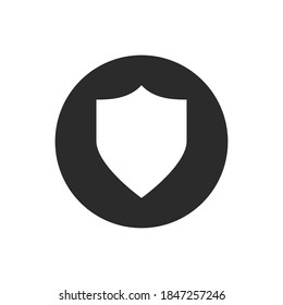 Shield button vector icon. Flat design