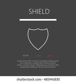 Shield button web icon flat design