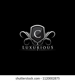 Shield C Letter Luxury Silver Logo