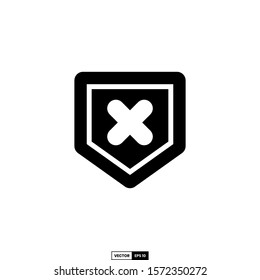Shield cancel icon, design inspiration vector template for interface and any purpose