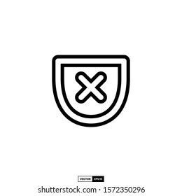 Shield cancel icon, design inspiration vector template for interface and any purpose
