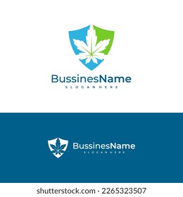 Shield Cannabis logo vector template. Creative Cannabis logo design concepts